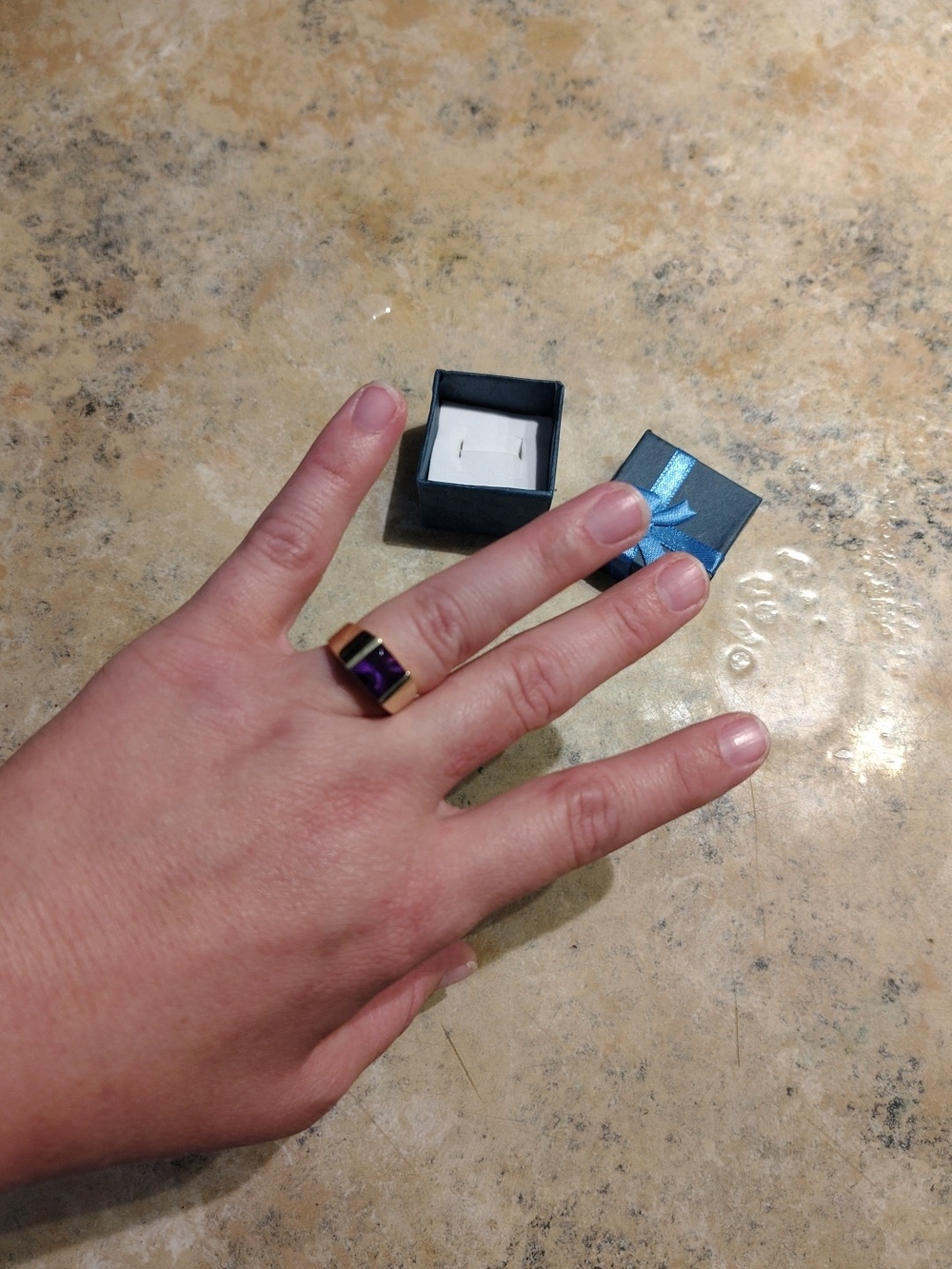 Vintage Aaron Samuel Gold Amethyst Ring - Picture 3 of 8